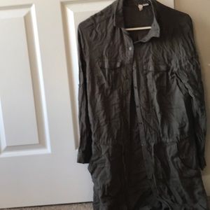 Long green button up